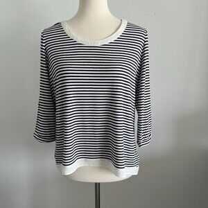 Comme Tol 3/4 sleeve striped shirt Size L
